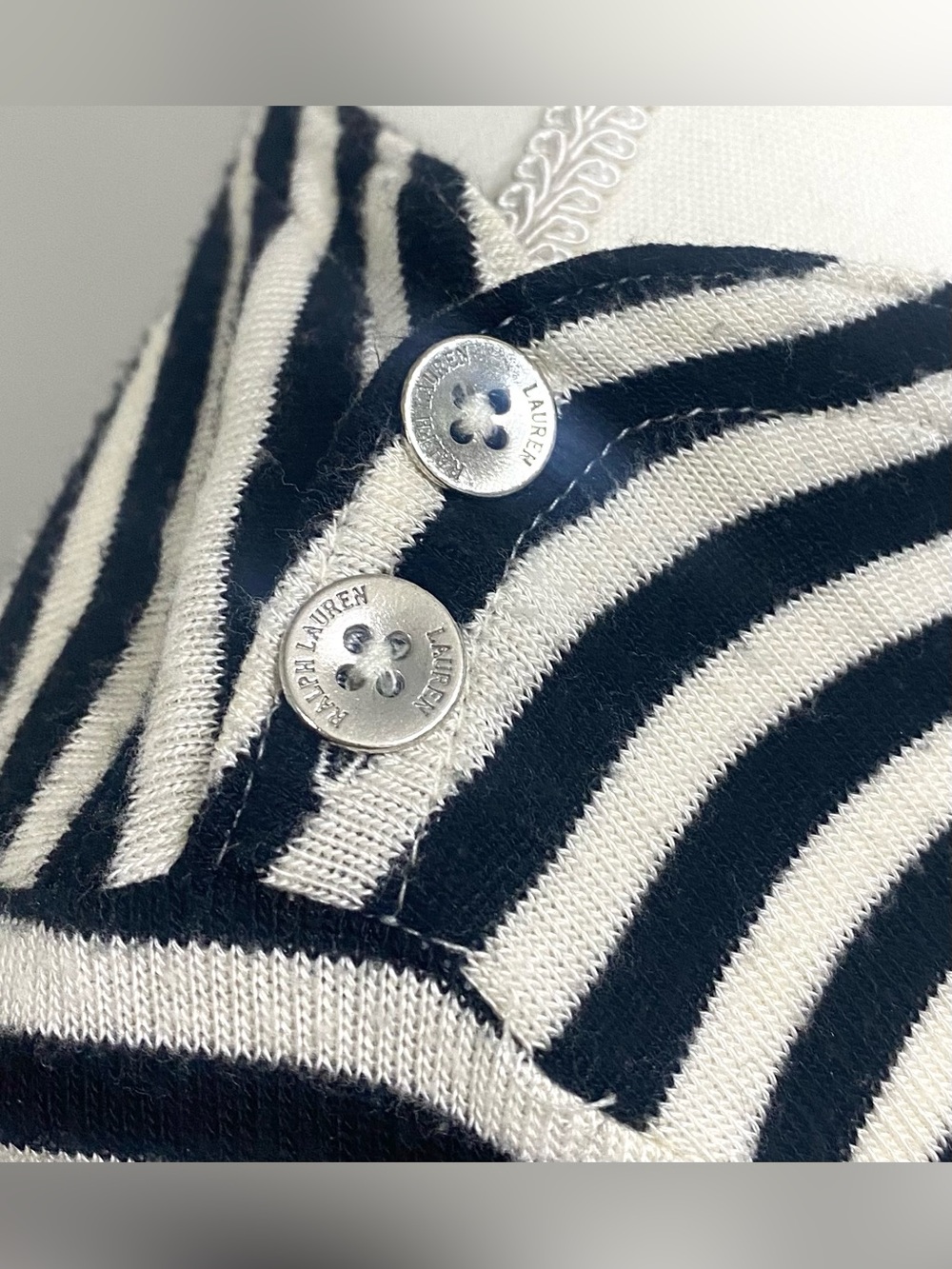 Ralph Lauren Womens XL Black White Striped Lightweight Sweater Preppy Nautical - Picture 8 of 13
